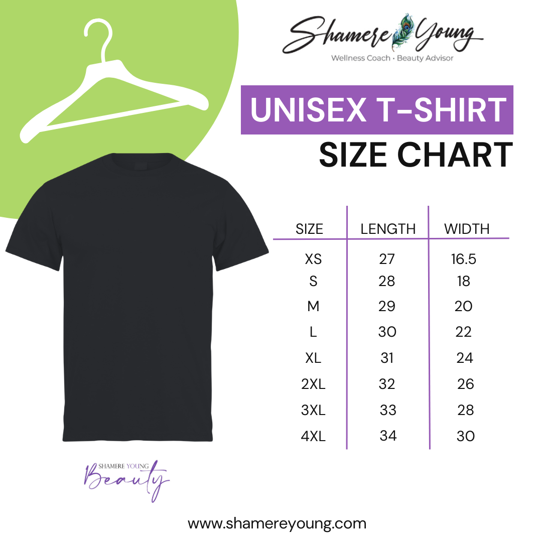 Size chart for t-shirts