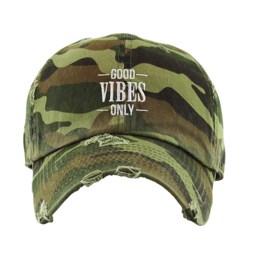 Good Vibes Only Hat - Camouflage