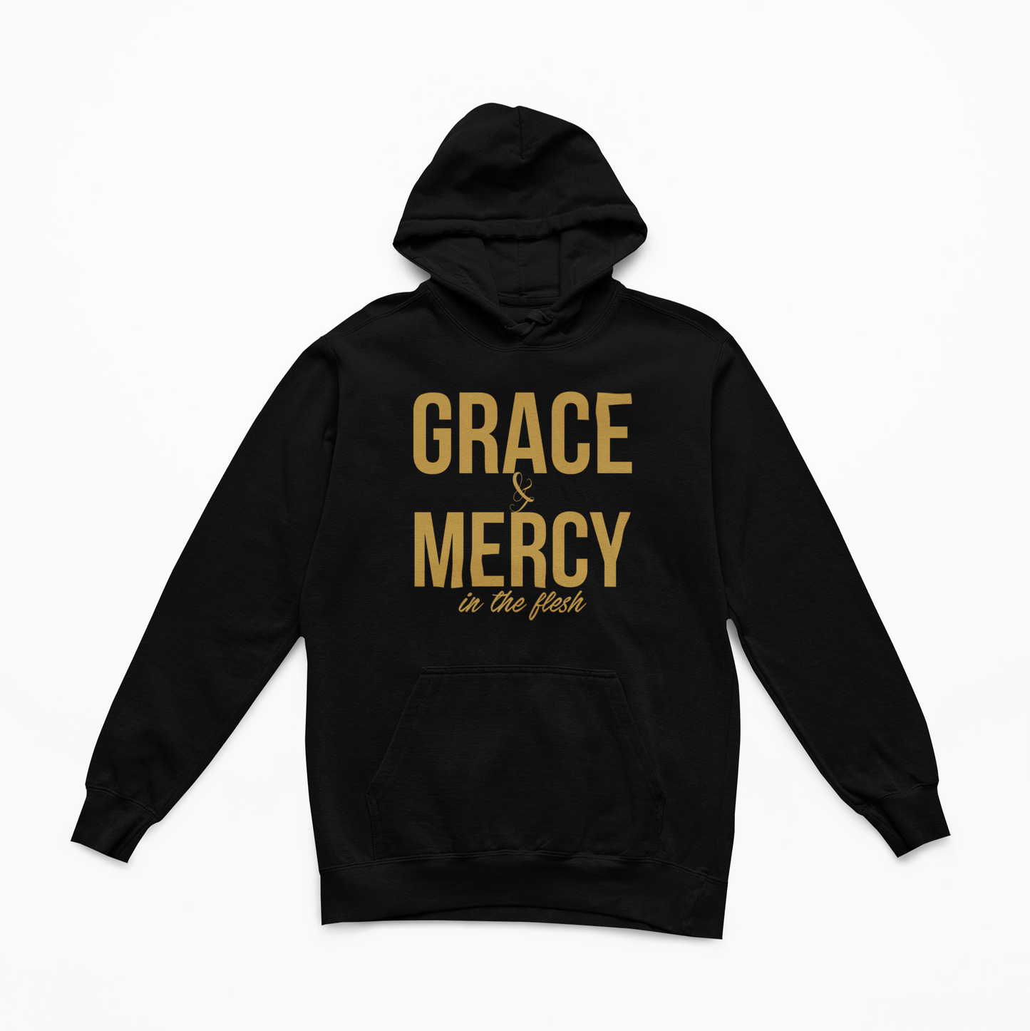 Grace & Mercy In the Flesh - Hoodie -Black w/Metallic Gold