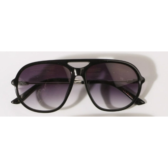 Black sunglasses with gradient lenses on a white background