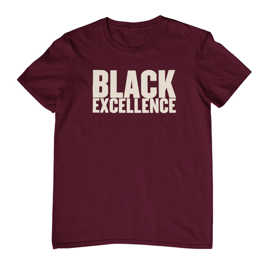 Black Excellence - Short Sleeve T-Shirt -Burgundy w/Cream