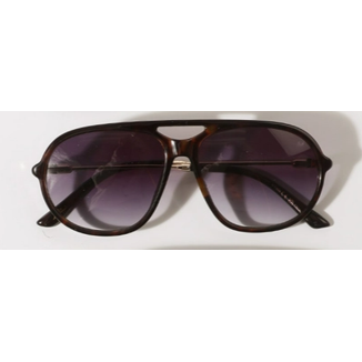 Aviator Sunglasses with a dark tortoise frame and gradient lenses on a white background