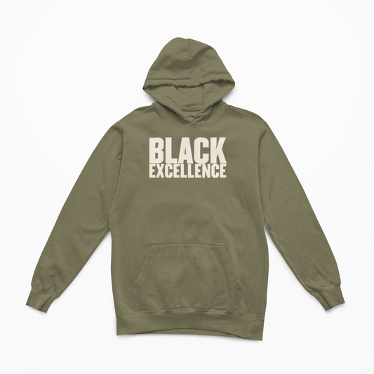 Black Excellence – Hoodie  – Olive Green w/ Cream