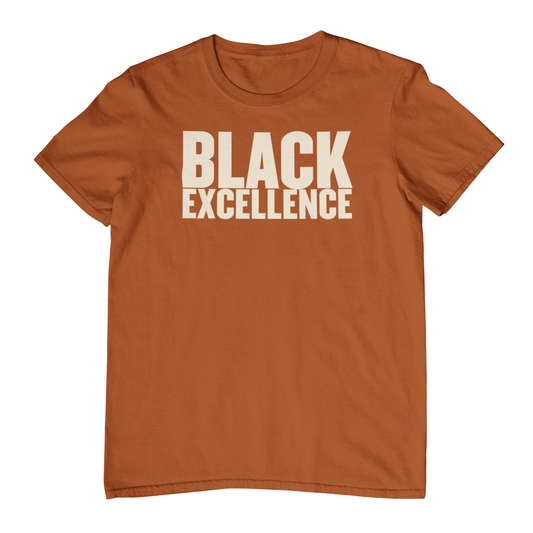 Black Excellence - Short Sleeve T-Shirt - Rust w/Cream
